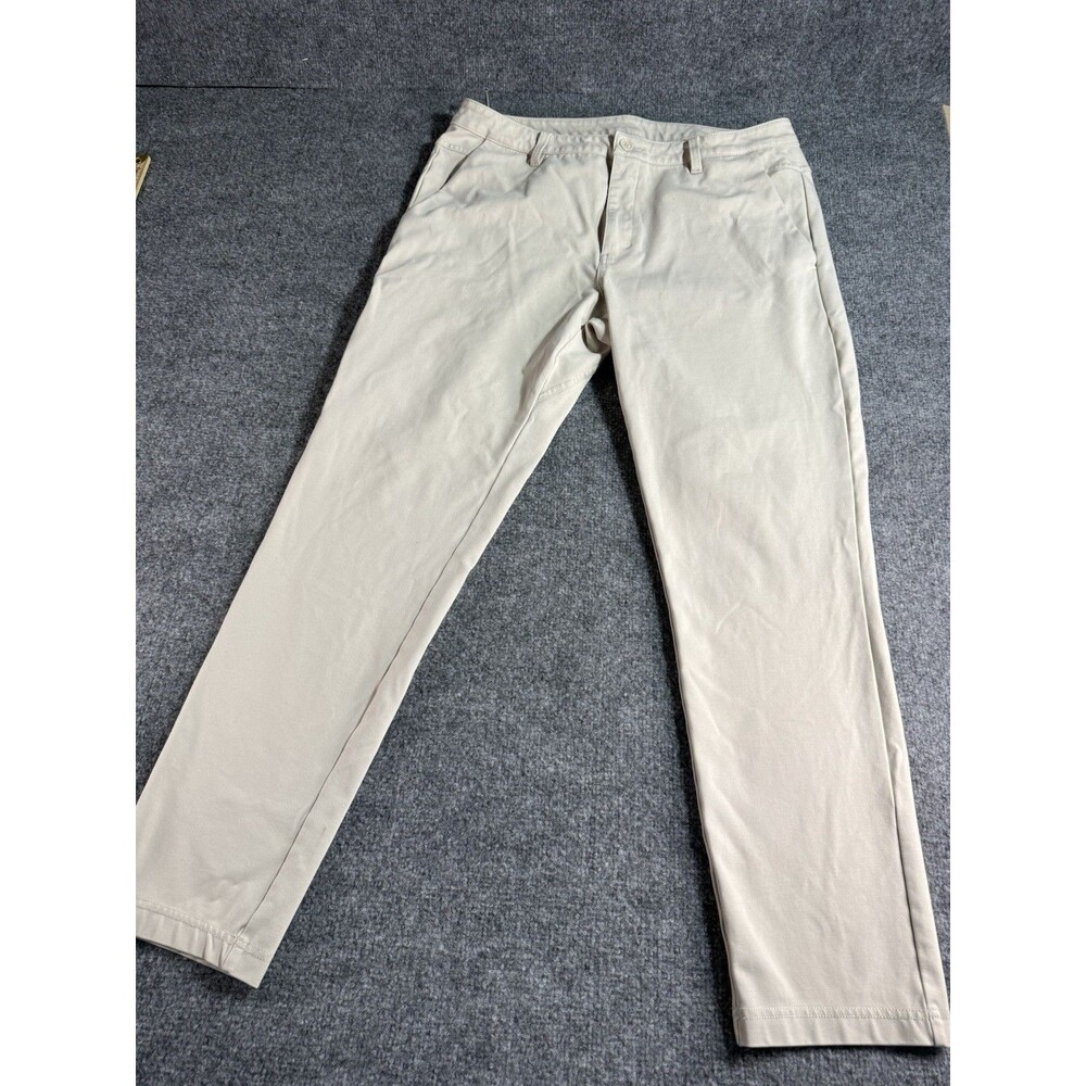 BYLT Everyday Pant 2.0 Men’s 38 Beige Stretch Chino Slim Tapered Casual